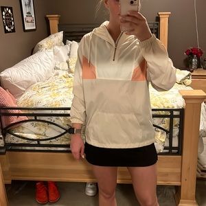 Quarter zip pullover jacket, wind resistant